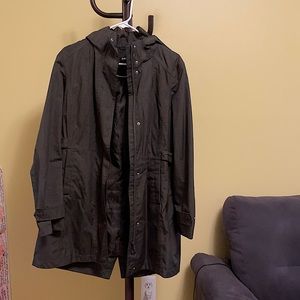 Hunter green rain coat